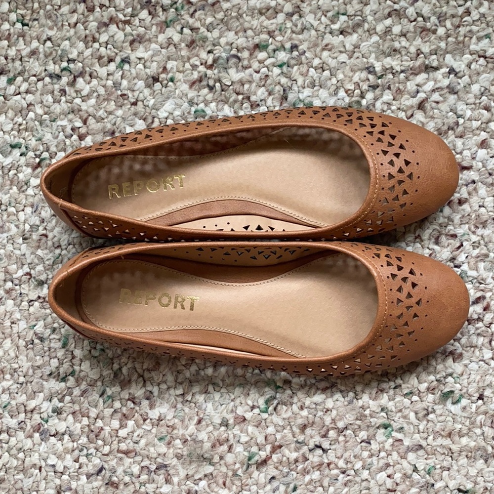Brown flats- worn only once!